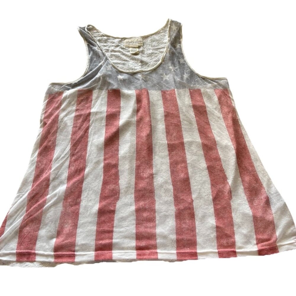 Ralph Lauren Sleeveless Red and White Striped Top